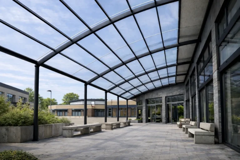 Préau alu pour école