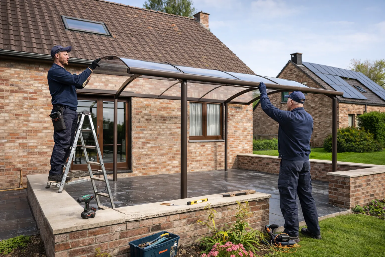 Installation abri aluminium