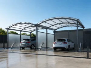 Abri pour station de lavage