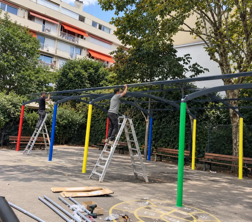 Préau à Asnières sur Seine